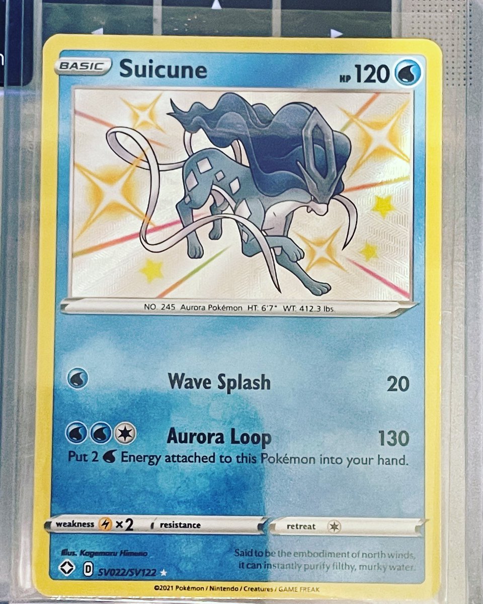 Poke_Breaks's tweet photo. Ohh Shiny Suicune has joined the party. #pokemon #pokemoncards #pokemontcg #pokemoncommunity #shiningfates #suicune https://t.co/HA7l9rrAVA
