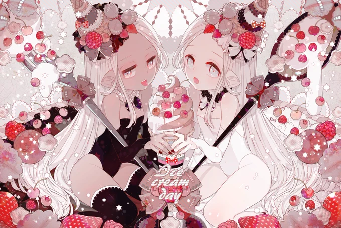 スイーツの日なのでスイーツ食べてる子達の絵
#スイーツの日 
