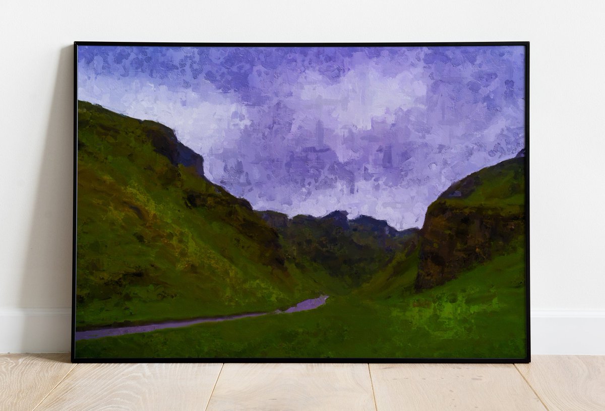 OilYorkshire's tweet photo. Good morning! Here is my painting of Winnats Pass, an iconic and much-loved landscape! ⛰️

#WinnatsPass #castleton #peakdistrict #derbyshire https://t.co/XGd2RVFalJ