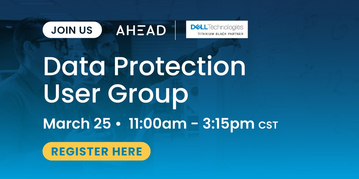 Ahead's tweet image. Join experts from AHEAD &amp;amp; @DellTech to hear the latest on #cloud, replicating to @VMware Cloud Foundation, &amp;amp; hear from special guest @ANelly98 on winning Super Bowl LV❗ #DPUG #cloudfoundations
🔗 na.eventscloud.com/website/22153/