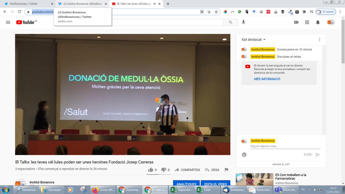 HMarFP's tweet photo. #IBTalks avui xerrada amb el @donarsang per informar-nos sobre la donació de medul·la òssia.  Col·laborant amb @CarrerasIJC https://t.co/tfOInVhgtK