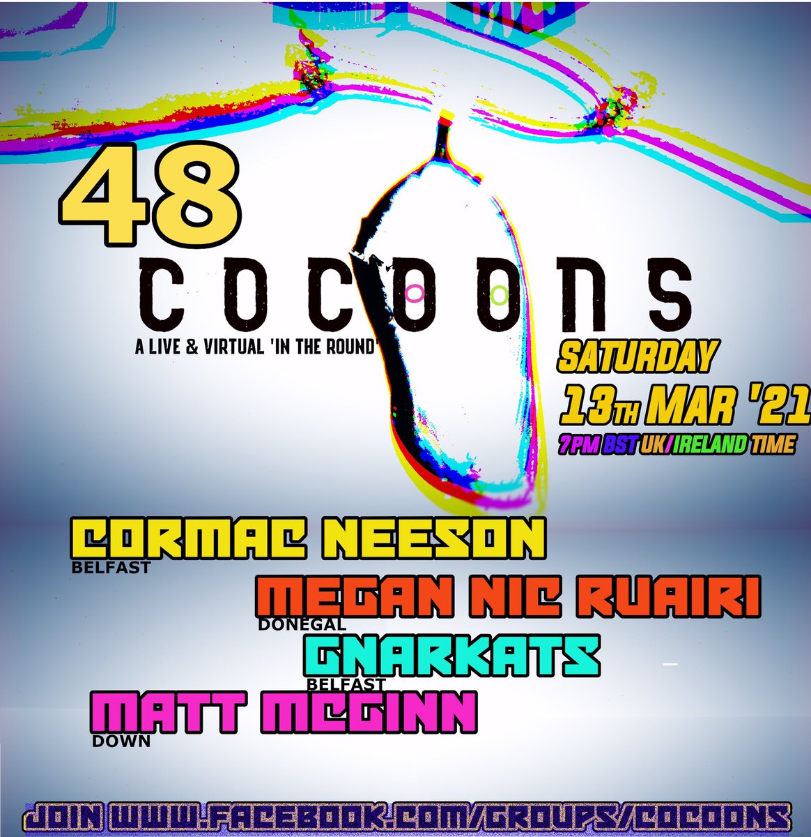 Delighted to playing a few songs live and virtually in the round on Saturday night, 7pm over on Cocoons FB group! 🎉