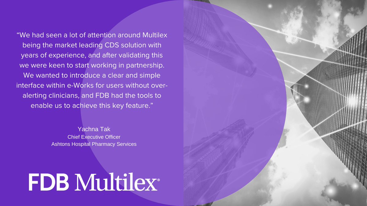 FDB_UK's tweet photo. @AhpsLtd improves #patientsafety with #FDBMultilex integration within their e-Works electronic #prescribing and administration system.
Follow the link below to download and read our new case study!
https://t.co/GqksJUPG7W
#clinicaldecisionsupport #eprescribing #secondarycare https://t.co/2CQuqjggIa