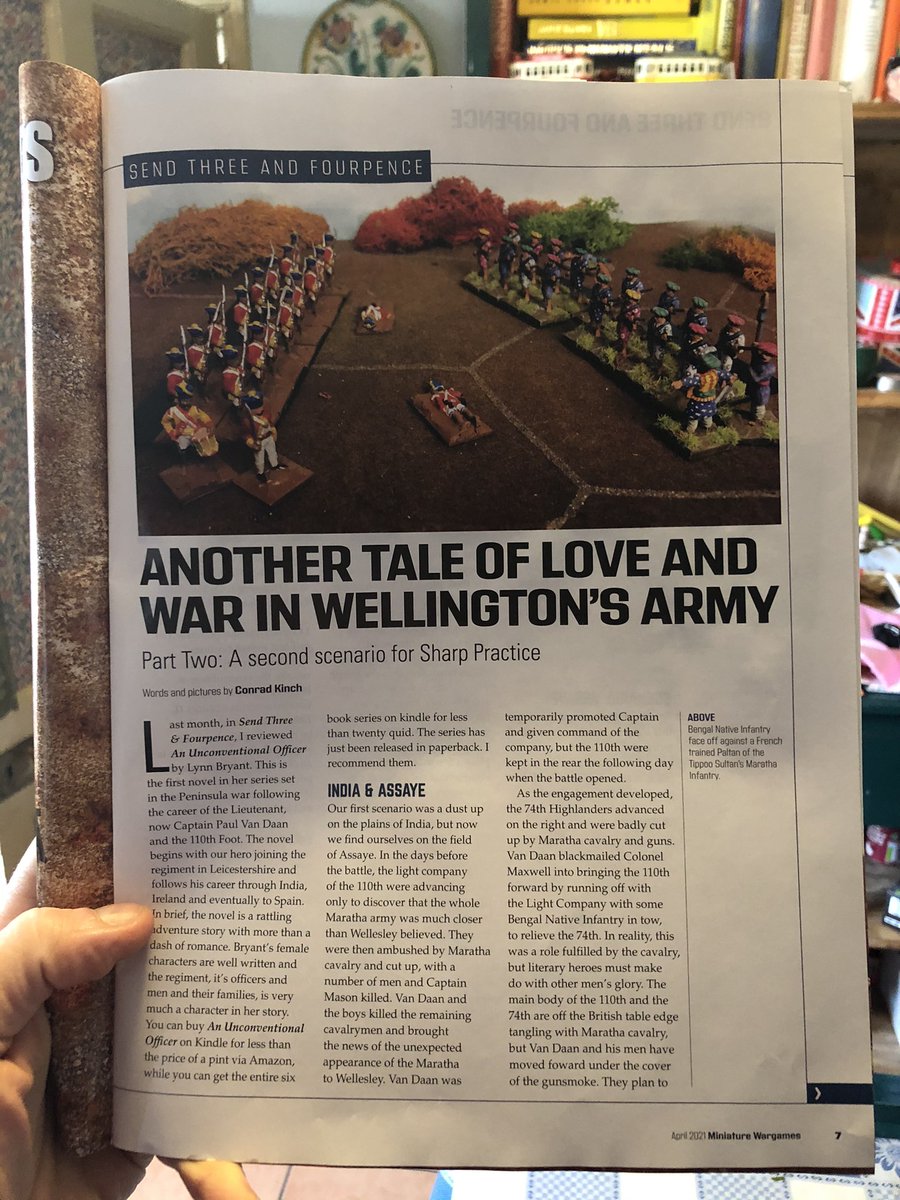 aquestingvole's tweet photo. In this months issue @MiniatureWG youโll find the second part of my piece on wargaming the adventures of @LynnBry29527024โs literary heroes. It includes a scenario for #sharpepractice by @TooFatLardies, a brief history of the 110th Foot and #sharpepractice stats for the heroes. https://t.co/QFJEciJUGr