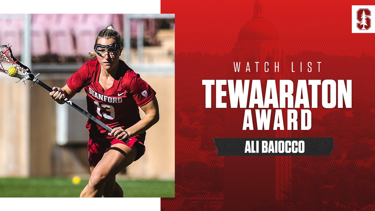 StanfordWLax's tweet photo. 👀 Pair of Cardinal on the 𝗧𝗲𝘄𝗮𝗮𝗿𝗮𝘁𝗼𝗻 𝗔𝘄𝗮𝗿𝗱 watch list!

🔗 » https://t.co/HfhpQ52csG

#GoStanford https://t.co/PprX5VaZpN