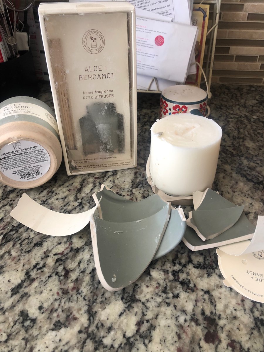 Saraliner's tweet photo. @Target my candles arrived with zero protective packing. The second time I’ve orders fragile items that weren’t packaged properly looks like back to Amazon it is https://t.co/LzDXrGptPm