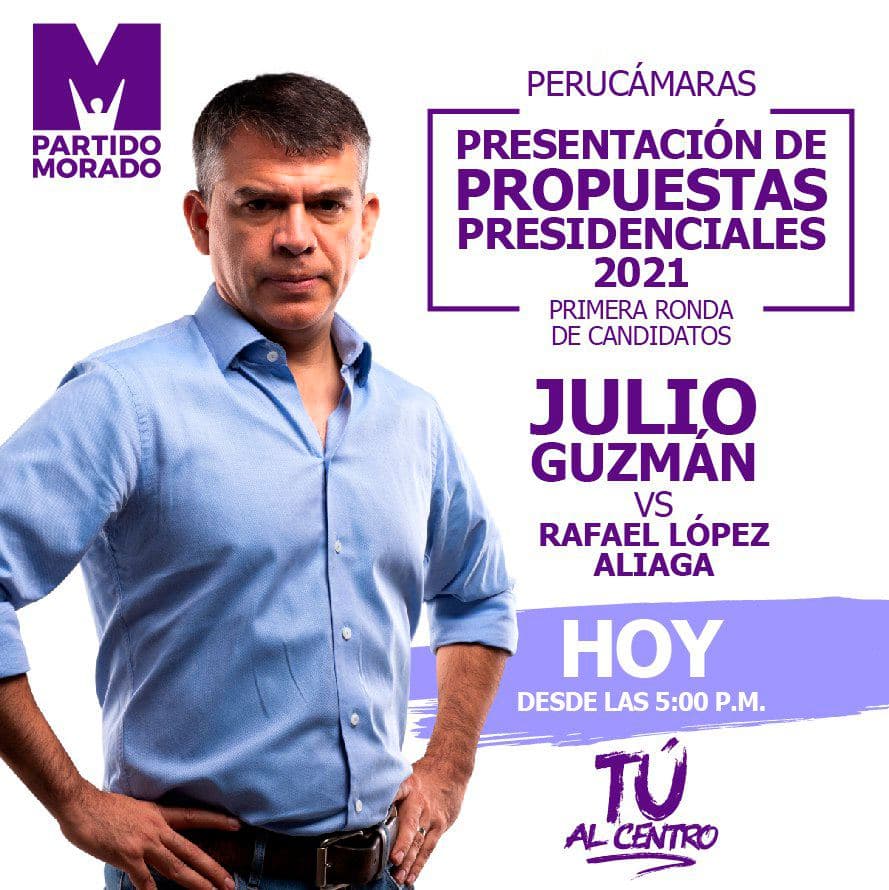 julioguzmanperu's tweet photo. Hoy presentaremos todas las propuestas serias y responsables que tenemos para el Perú. El Plan de Gobierno del @partidomorado, que no tiene ni noticias falsas ni mentiras, es lo que necesitamos para salir de la crisis económica y sanitaria. https://t.co/K3ca3XX7eP