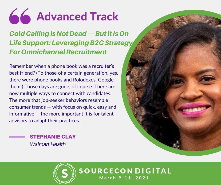 SourceCon's tweet photo. If you want to get more strategic and build your pipeline up to closing, join us in the Pantalone room for the Advanced Track where Stephanie Clay will be exploring how you can leverage B2C strategy in your recruitment.
https://t.co/UcW4an0onq
#sourcecon #scdigital #advanced https://t.co/AZgFj6KTAZ