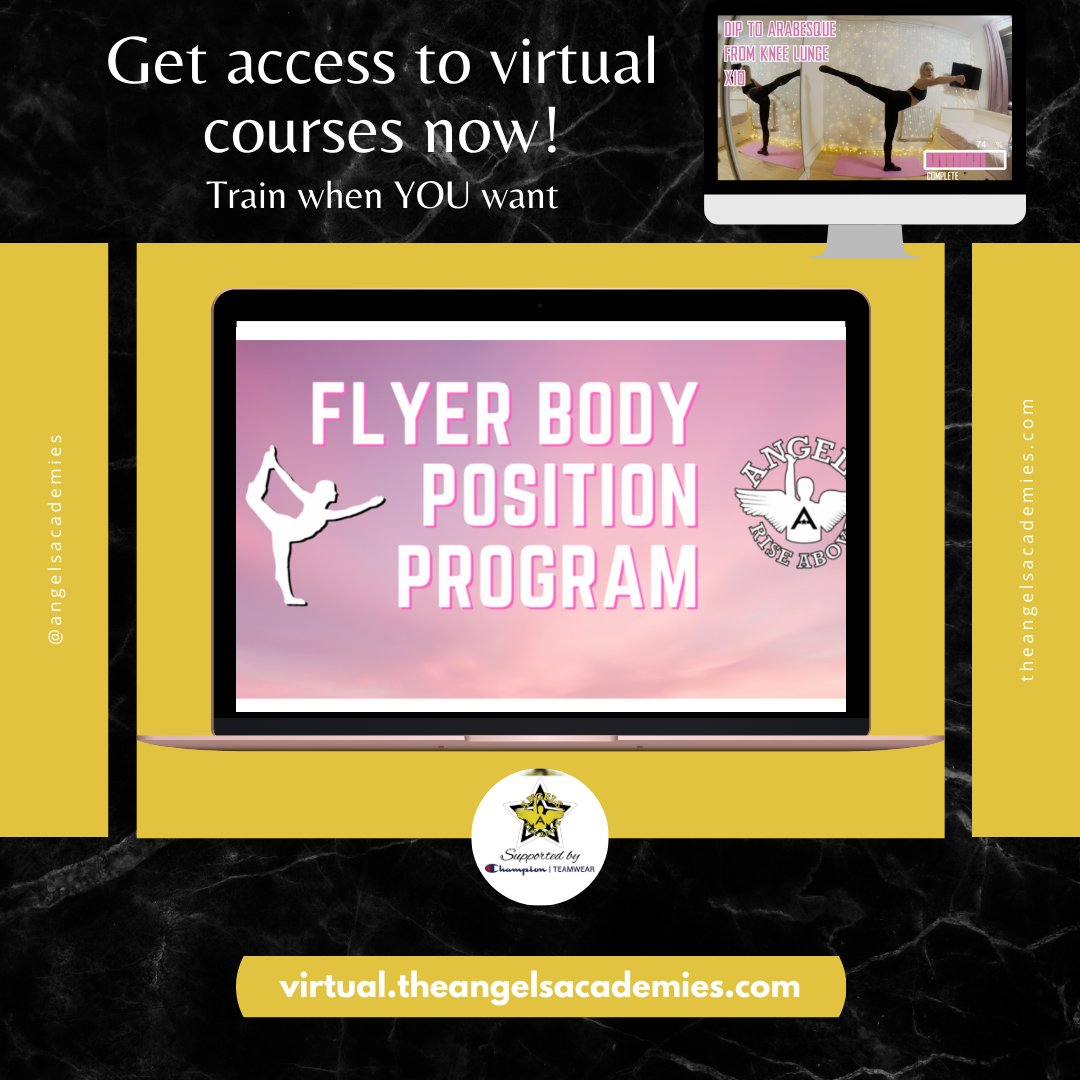 AngelsAcademies's tweet photo. Always wanted to be a flyer?  ⁠

Complete in your own time as many times as you want! ⁠
Receiving a certificate upon completion.⁠
⁠
Book now in time for your Programme's Try Outs!!!⁠
⁠
#Cheerleading #Flyer #Topperson #flexibility #onlinetraining https://t.co/OewbSqetFe