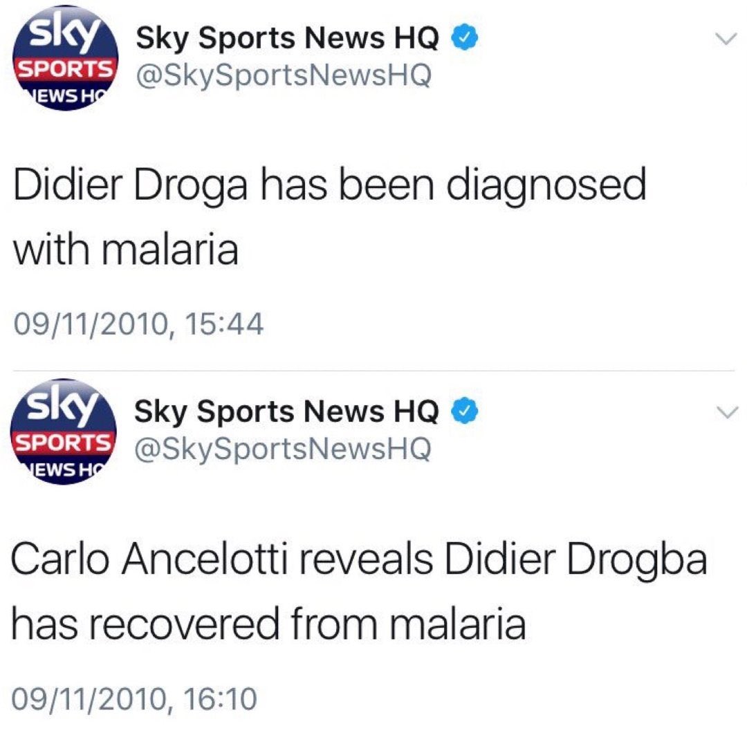 Happy Birthday to Didier Drogba Throwback to the time he recovered from malaria in 26 minutes... 