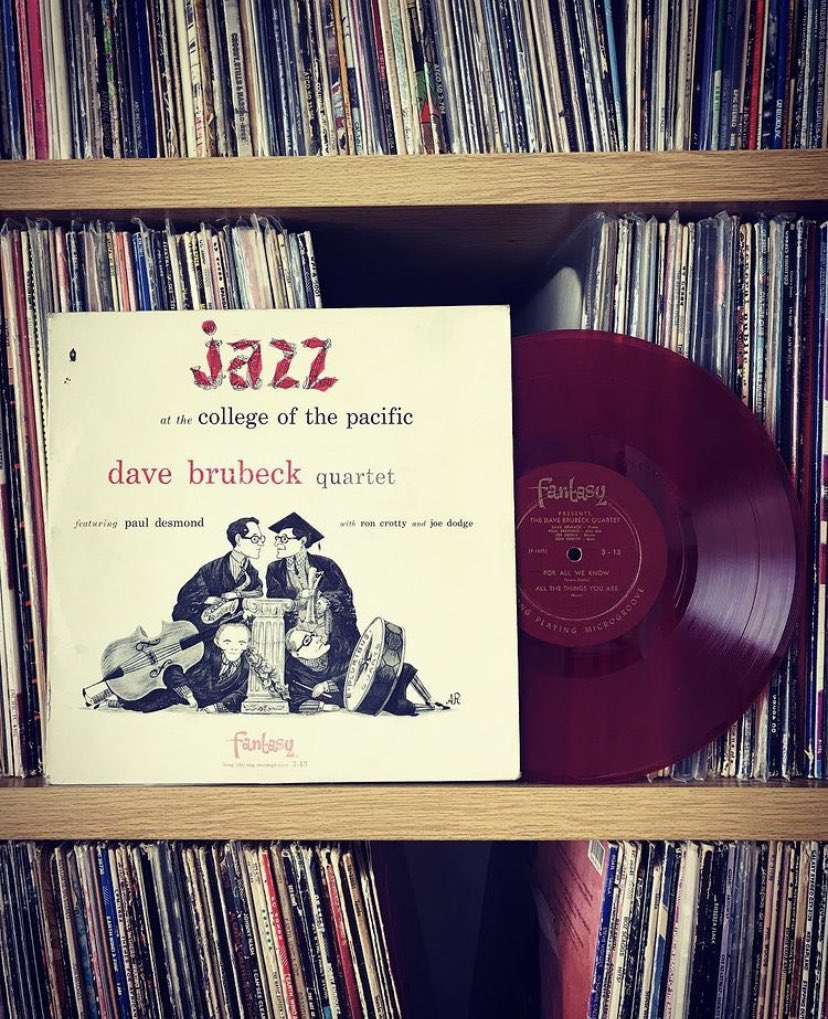 AwynCastro's tweet photo. #DaveBrubeckQuartet #JazzAtTheCollegeOfThePacific #PaulDesmond #RonCrotty #JoeDodge recoded 1953 released 1954 #FantasyRecords https://t.co/KM7vrxamAR
