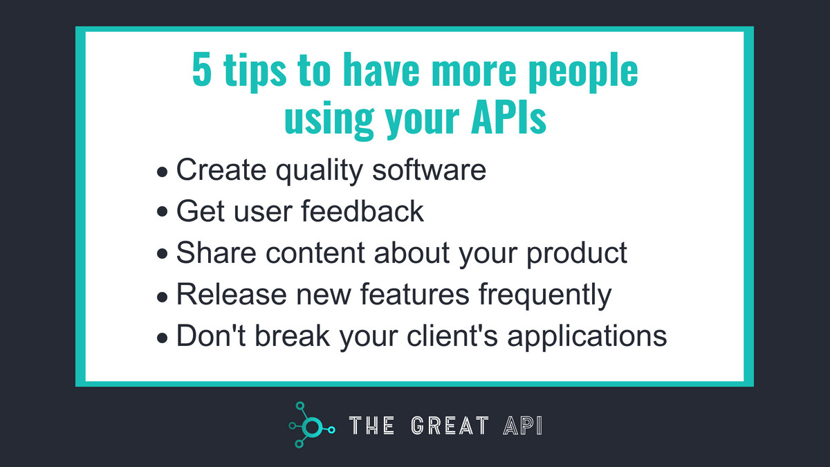 helber_belmiro's tweet image. 5 tips to have more people using your APIs
#java #apidesign #frameworkdevelopment #librarydevelopment #opensource #developer #softwaredevelopment #softwareengineering #100DaysOfCode