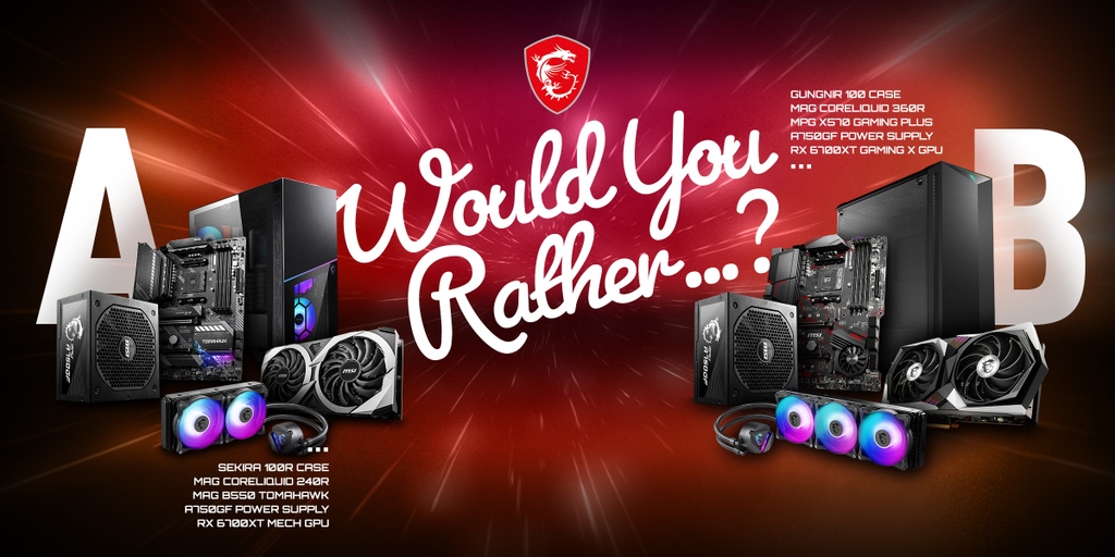 msiUSA's tweet photo. Theoretically, if you could build one of these systems, which would you rather have? Comment below what CPU you would run it with!
#CORELIQUID
#240R - https://t.co/gD7b2MJQLB
#360R - https://t.co/vAdmFJ3wXU https://t.co/lPDKcs65W4