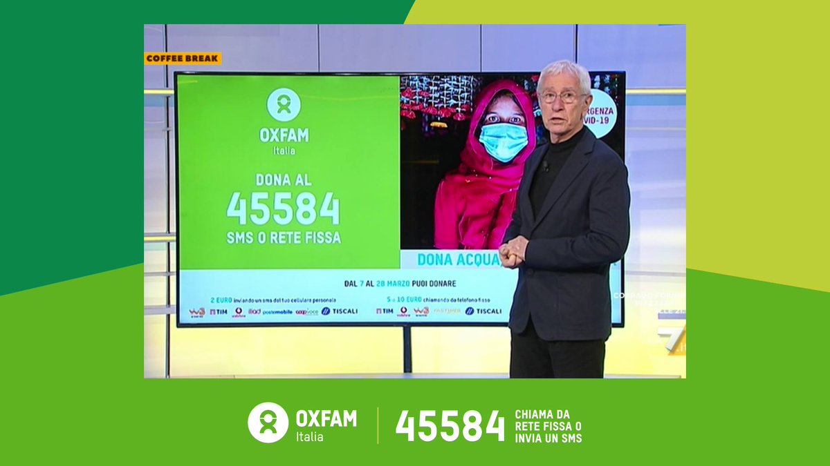 Oxfam Italia (@oxfamitalia) on Twitter photo Grazie a <a href="/CoffeeBreakLa7/">Coffee Break</a> per il sostegno alla nostra campagna "Dona #acqua, salva una vita"- Fino al 28 marzo con sms al 45584 si può sostenere la risposta di #Oxfam per contenere il contagio da #COVID19 nelle più gravi crisi umanitarie! <a href="/andrea_pancani/">Andrea Pancani</a> Grazie a <a href="/CoffeeBreakLa7/">Coffee Break</a> per il sostegno alla nostra campagna "Dona #acqua, salva una vita"- Fino al 28 marzo con sms al 45584 si può sostenere la risposta di #Oxfam per contenere il contagio da #COVID19 nelle più gravi crisi umanitarie! <a href="/andrea_pancani/">Andrea Pancani</a>