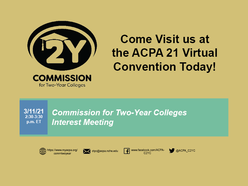 Reminder that the Commission for Two-Year Colleges is hosting an open interest meeting today at 2:30pm EST!
