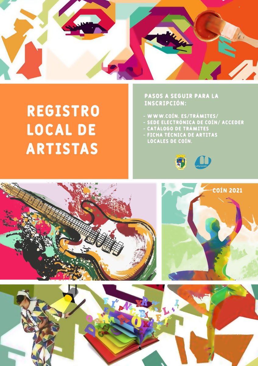 AytoCoin's tweet photo. ✅ El Ayuntamiento lanza un registro local de artistas de #Coín tanto para profesionales como aficionados #CoínMLG 

👉 https://t.co/tl3IgwsWVV https://t.co/kIptMgARPi