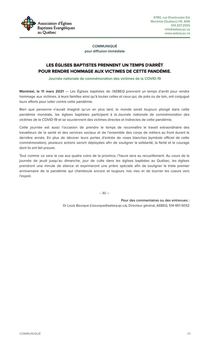 Association Eglises Baptistes Evangeliques Quebec Aebeq Twitter
