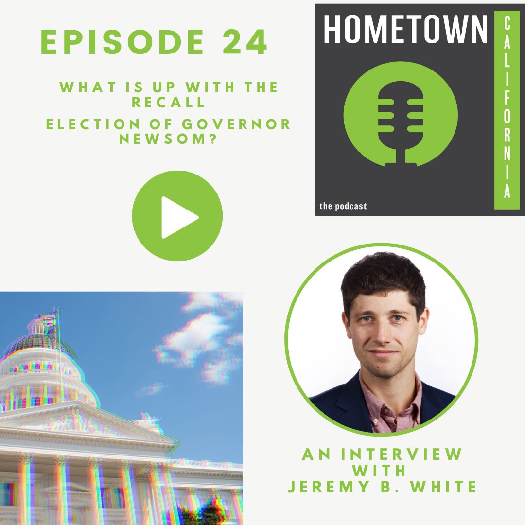 LISTEN 🎧: #RCRC interviews <a href="/JeremyBWhite/">Jeremy B. White</a>, co-author of Politico's California Playbook, about what is up with the recall election of #California Governor Gavin Newsom. #HometownCalifornia Episode 24 available now! bit.ly/3eyymrM

<a href="/politicoca/">POLITICO California</a> #caleg #rural #cacounties