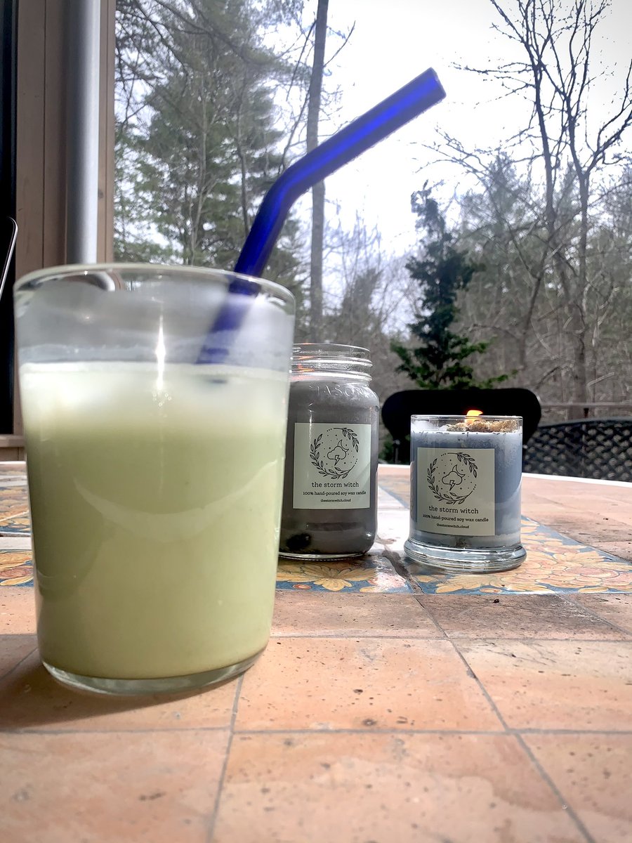 I’ve been on a massive matcha and <a href="/the_storm_witch/">The Storm Witch 🖤</a> kick lately - using her grounding and creativity candles for my finals today!!