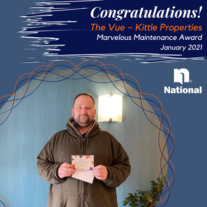 Kittle Property Group, Inc. (@kittleproperty) on Twitter photo Congratulations to our Maintenance Team at The Vue in Indianapolis! They received the January 2021 Marvelous Maintenance Award from National Corporate Housing! Way to go team!! Congratulations to our Maintenance Team at The Vue in Indianapolis! They received the January 2021 Marvelous Maintenance Award from National Corporate Housing! Way to go team!!