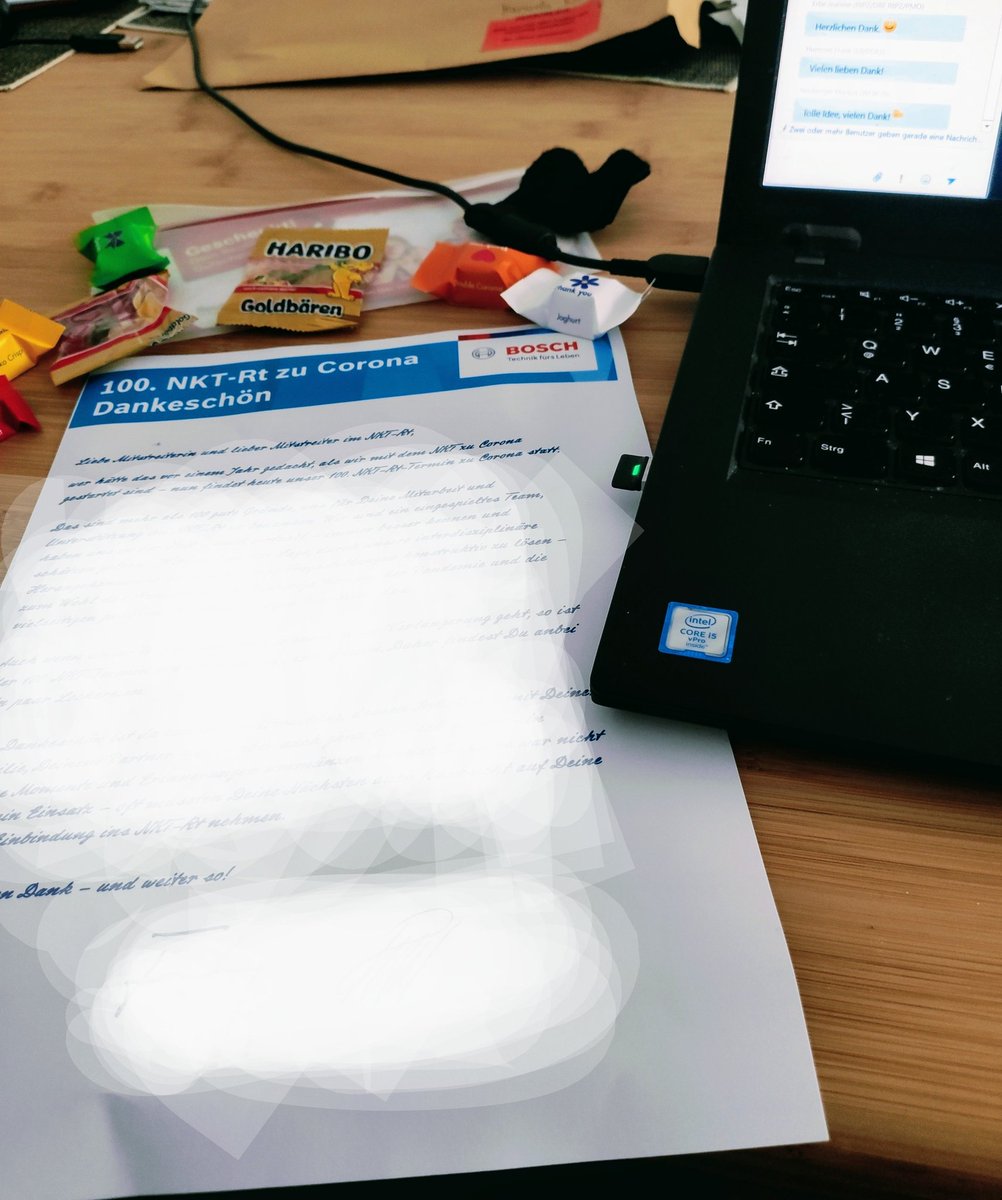 Schöne Überraschung und Wertschätzung heute zum 100. Corona-Team Jubiläum. #Danke für so tolle <a href="/BoschGlobal/">BoschGlobal</a> #AutomotiveElectronics Kolleg*innen aus verschiedensten Bereichen, mit denen es auch in solch krassen Zeiten viel Spaß macht, Dinge zu bewegen. 🙌🏼🥳🎈