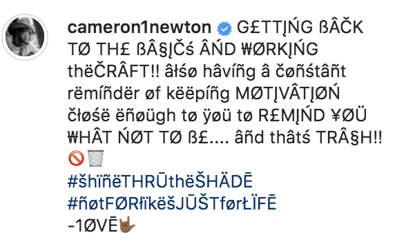 B R Gridiron Cam Newton Explains Why He S Working Out With Trash Cans Keeping Motivation Close Enough To You To Remind You What Not To Be And That S Trash Legend