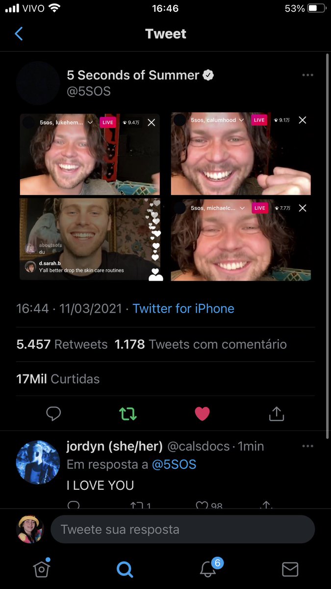 5sosfamBr's tweet photo. a adm está rindo até mijar https://t.co/qGMoTQyLBK