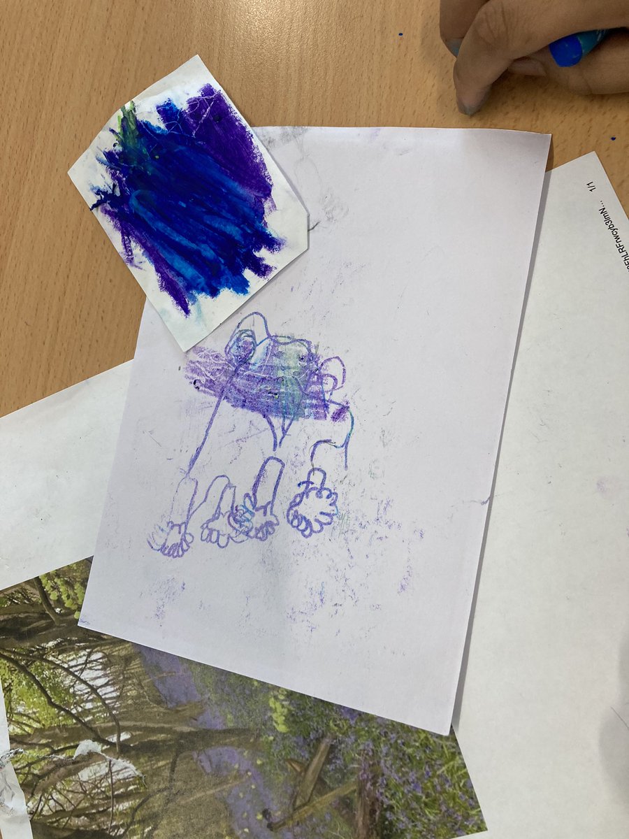 rgntparkschool's tweet photo. Year 5 learnt the art of mono printing using their theme of bluebells from Lost Words #caughtoutside https://t.co/jxD5GI4n2c