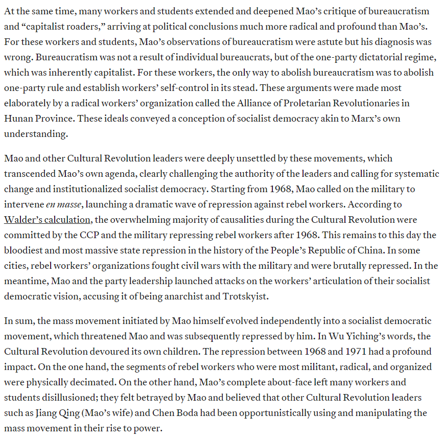 Y_Wenli's tweet photo. Rereading this, and this part reminds me of that "Mao was a liberal" 🔥take by @Itmechr3
(reposting this tweet since I messed up the screenshots last time) https://t.co/7wV9v29mu8