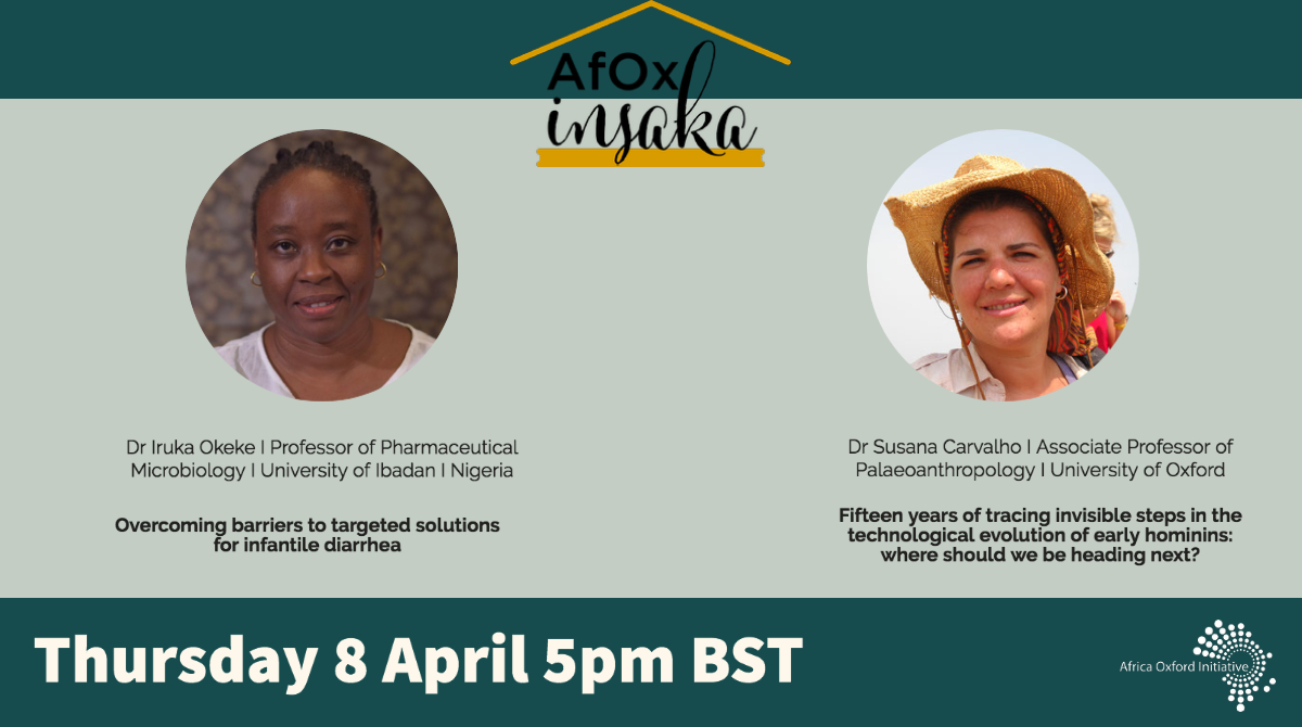 Africa_Oxford's tweet photo. We hope to see you at our next insaka on April 8th. As always our insaka will feature two amazing speakers from completely different disciplines. Join the conversation with Microbiologist @iruka_okeke &amp; Anthropologist @carvalhoprimate. Register:https://t.co/f3JhzGNiKg https://t.co/pdgblioj4a