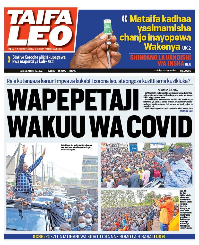 But Taifa Leo always has balls... No other newspaper can do this...