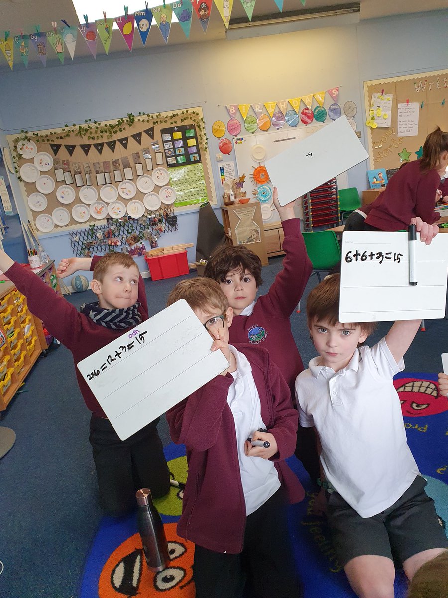 MrsH_84's tweet photo. Check these little whizz kids using addition facts to solve multiplication! #numeracy #addition #doubles #proudteacher https://t.co/iyvStK9mFV