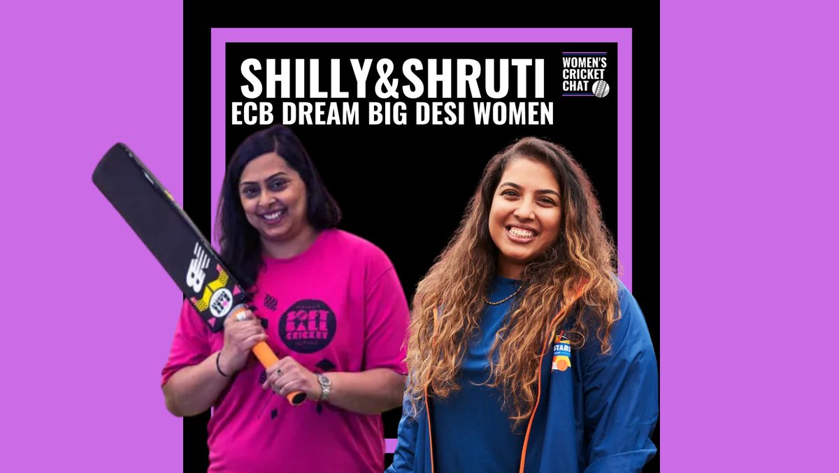 WCricketChat's tweet photo. We have two brilliant women for you tomorrow 🥰

@Shruti1424 &amp; @ShillyP_Cricket share their #DreamBig programme and their passions for driving more women into cricket 🏏

☁️Dream Big: https://t.co/eReavKVm8g https://t.co/dljFfdXLqO