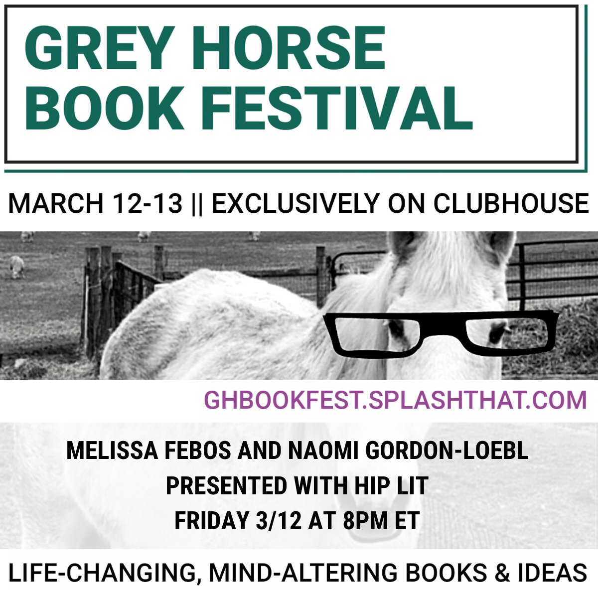 Very excited to host an event tomorrow night as a part of Grey Horse Book Festival, featuring @melissafebos &amp; <a href="/naomigloebl/">naomi gordon-loebl</a> in conversation about GIRLHOOD (forthcoming from <a href="/BloomsburyPub/">Bloomsbury U.S.</a>). 

RSVP to join us on @joinClubhouse on Friday at 8pm EST: ghbookfest.splashthat.com 📚🎠