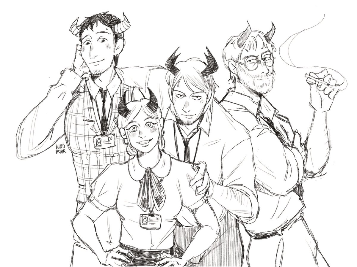 character designs for the hellish au ❤️ 
demon division / angel corps / hunters guild 