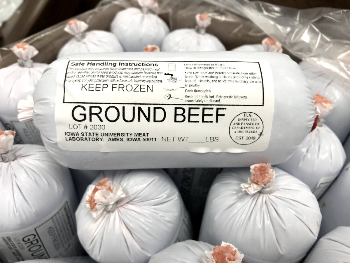 IADeptAg's tweet photo. The Feeding Iowans food security programs hit a major milestone today! The @iastate_cals Meats Lab has now processed more than 201,000 lbs of ground pork and beef. That's more than 804,000 servings of Iowa-grown protein donated to the @FOODBANKIOWA. #PassthePork #BeefUpIowa https://t.co/RuNJzE6tDe