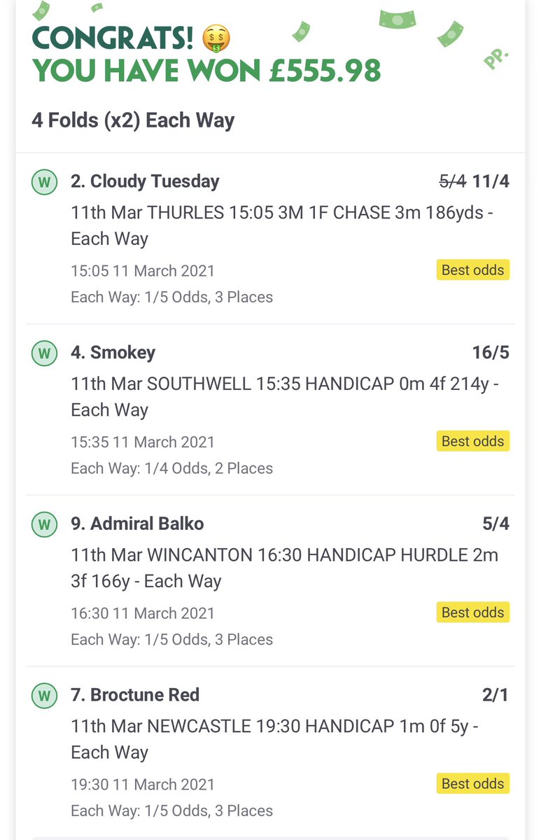 cdimpey's tweet photo. @myracingtips Double boomage...did treble and also added in Nap as well https://t.co/h2X9HrU17u