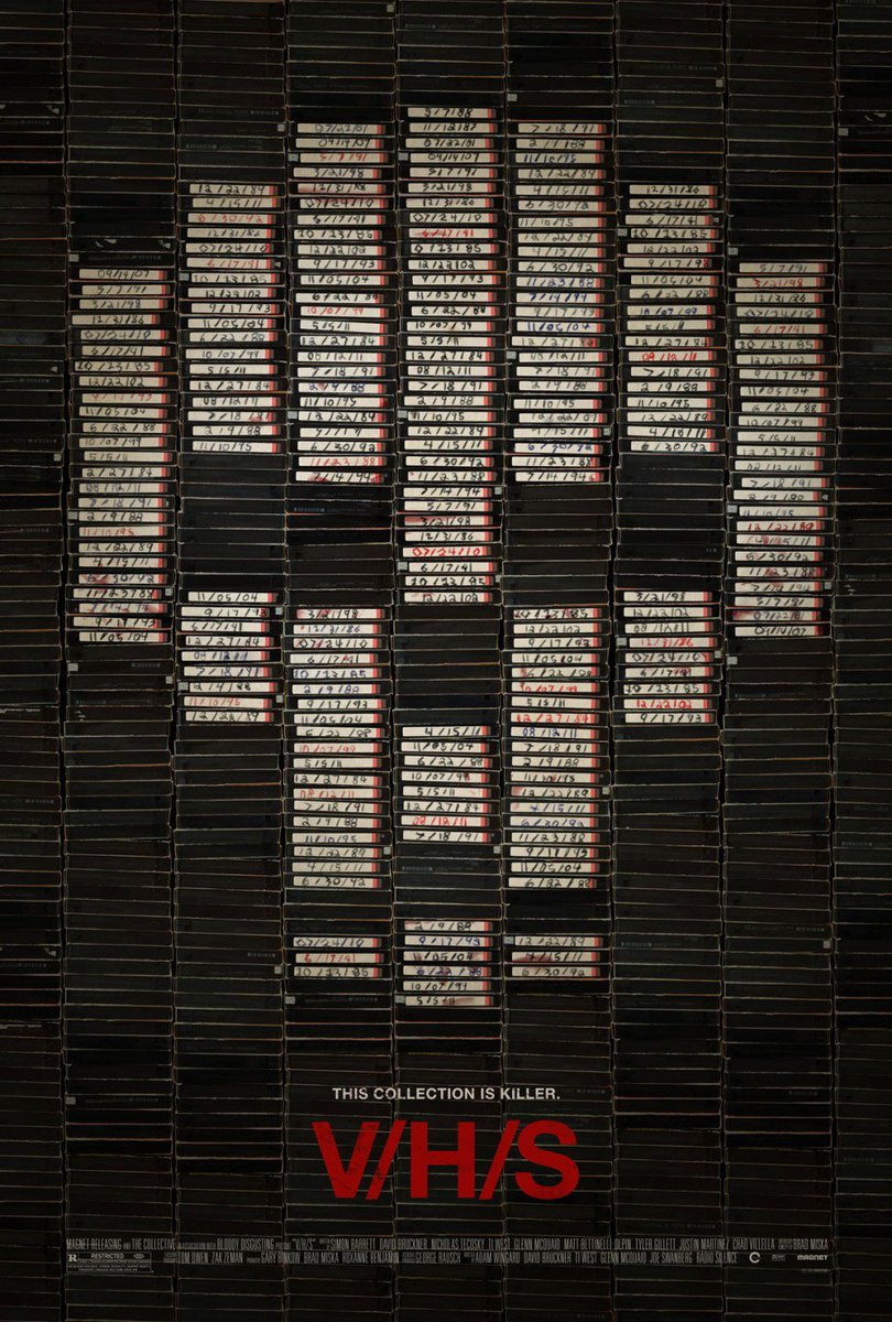 FilmIn140Chars's tweet photo. Most horror vignettes in #VHS are good but the overarching "storyline" is laughably bad. It's so bad that they seemingly forgot it before the last tape. ★★★✰✰ https://t.co/W6P8b8vQIN