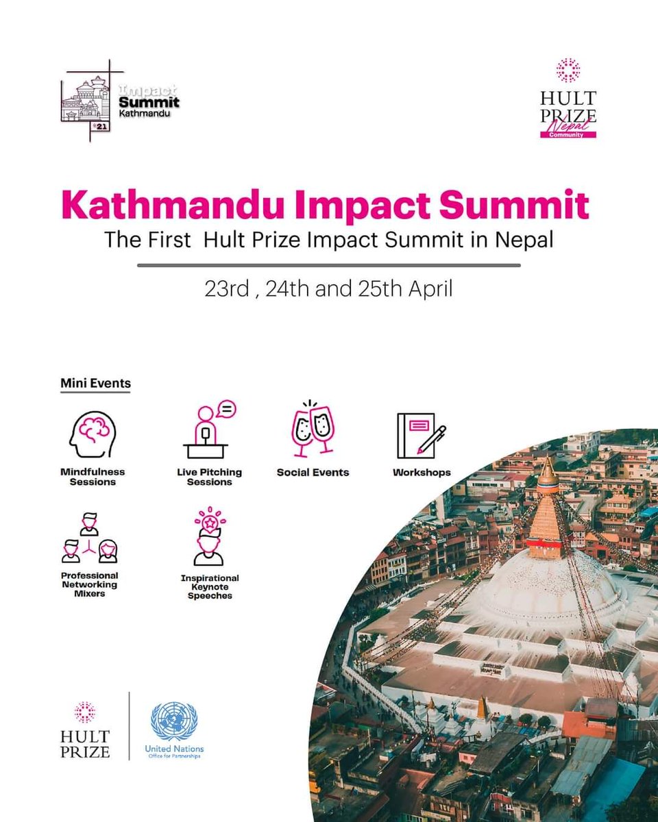 TechPatro's tweet photo. Hult Prize: Kathmandu Impact Summit 2021 from April 23rd (Baishakh 10th)
Read --> https://t.co/pRChj7ZFMU
#TPCLan #TechPatro #HultPrize21 # #ImpactSummit21 #KathmanduImpactSummit https://t.co/rxr5A8Iy9r