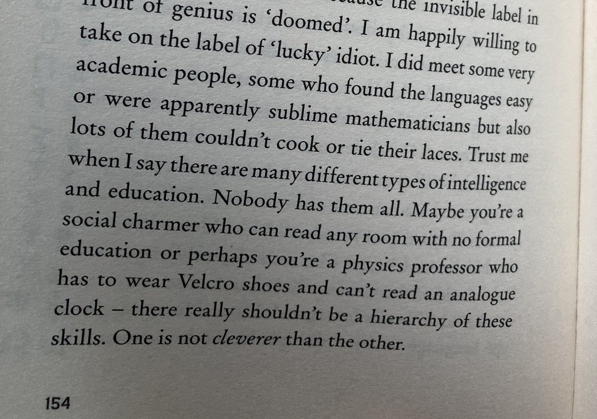 Love this from <a href="/kaiya_stone/">Kaiya Stone</a>’s book. Intelligence is definitely seen as too linear with varying success levels in the education system, rather than recognising you can excel in some areas and require support in other areas. Need to remember this and believe in myself more ❤️