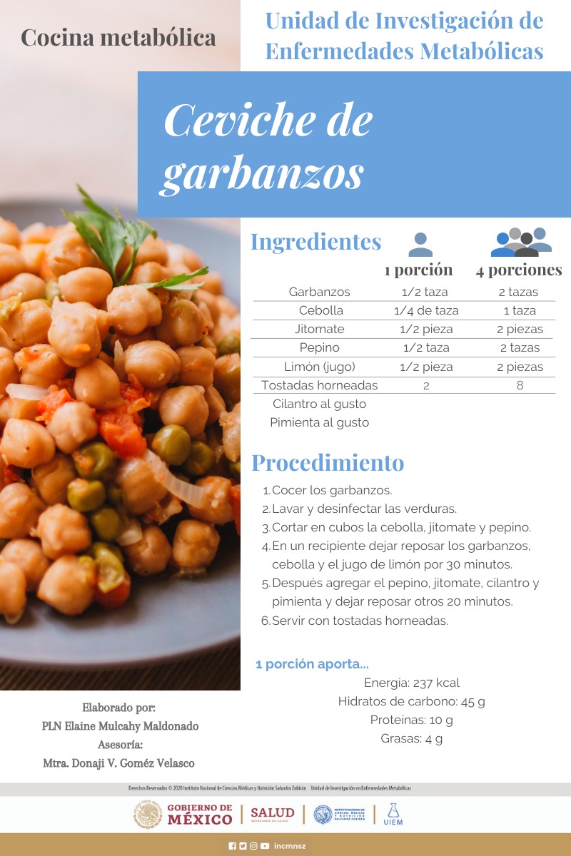 UIEMmx's tweet photo. La Cocina Metabólica te estará presentando recetas ricas y saludables. 🥗🍎

El garbanzo es una muy buena fuente de proteína vegetal💪 contiene fibra que nos ayuda a mejorar el tránsito intestinal y son ricos en minerales como calcio, hierro y potasio. https://t.co/y3GDj9fb0J