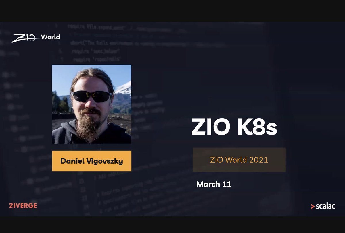 zivergetech's tweet image. Ours &amp;amp; @coralogix&apos;s engineer @dvigovszky presenting their new ZIO-K8s Library at #ZIOWorld. 💕

👏👏👏

cc @zioscala #ZIO #kubernetes