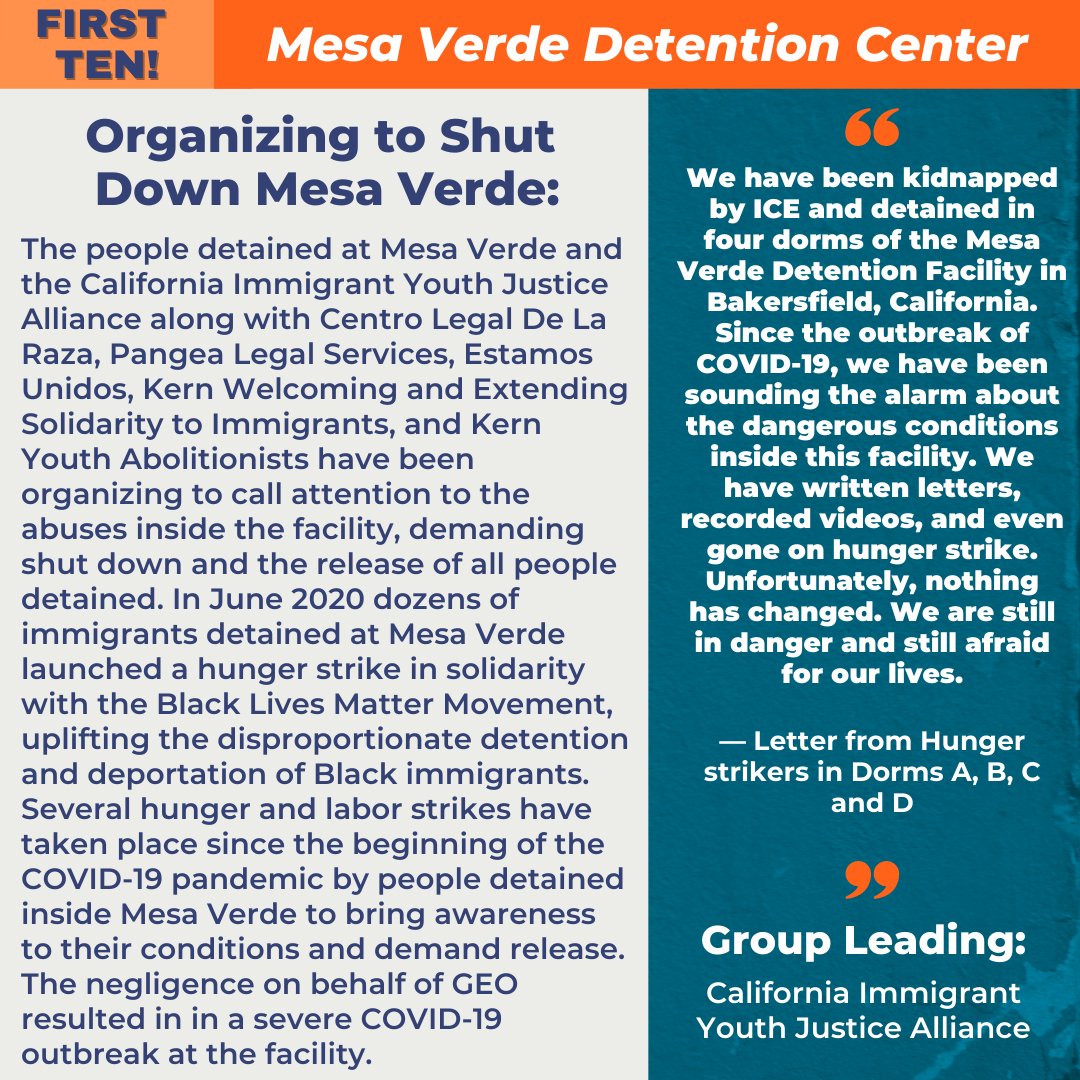 DetentionWatch's tweet photo. ICE has been jailing immigrants at the Mesa Verde Detention Center in CA for 6 years, despite opposition from the local immigrant farmworker community.

Detention does not need to exist. We demand Biden #ShutDownMesaVerde as a first step towards the abolition of the unjust system https://t.co/AD6ussT1vd