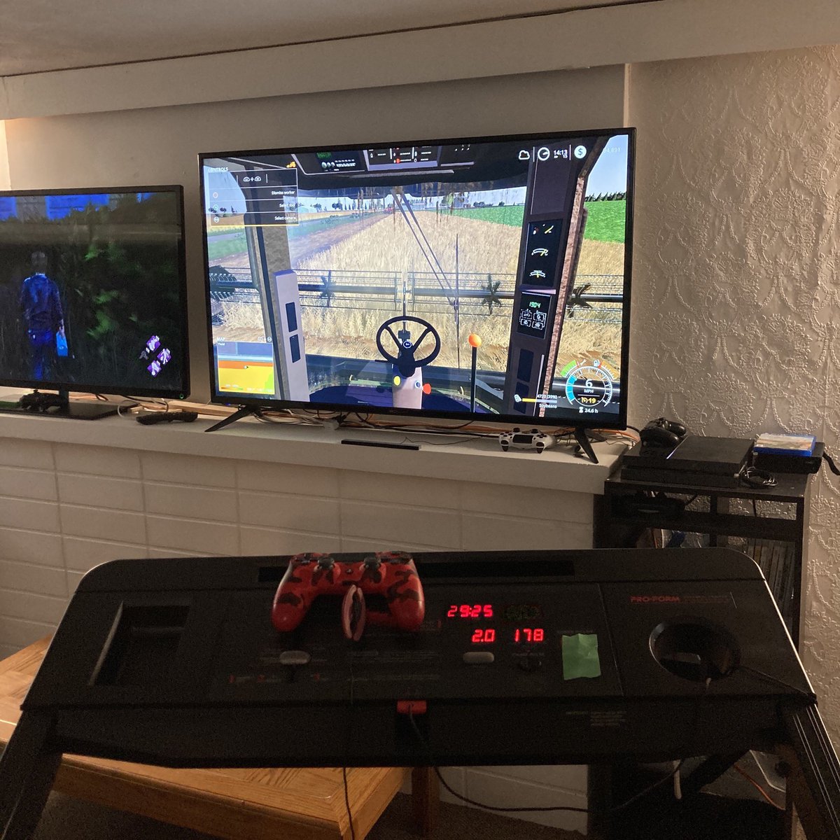 ajl_uav's tweet photo. Finally figured out fitness during covid, wonder which company will put a treadmill in the cab first 🤔 https://t.co/TraJAJnby2