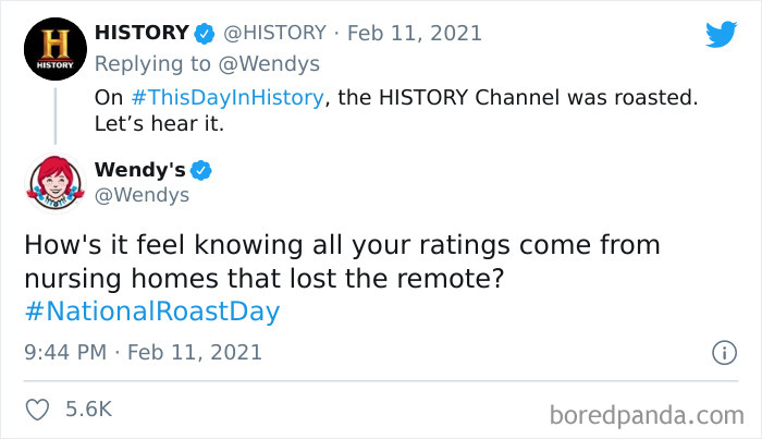 JakeCafaro2's tweet photo. @Capitaldemarca @Wendys @HISTORY requested a roast from @Wendys at the beginning of February. I love this strategy by both companies. It shows that they are fun, and they are not afraid of a few lighthearted jests. In the end both the companies sense of humor earned them both positive publicity #WVU389 https://t.co/ATcpTZHVXl
