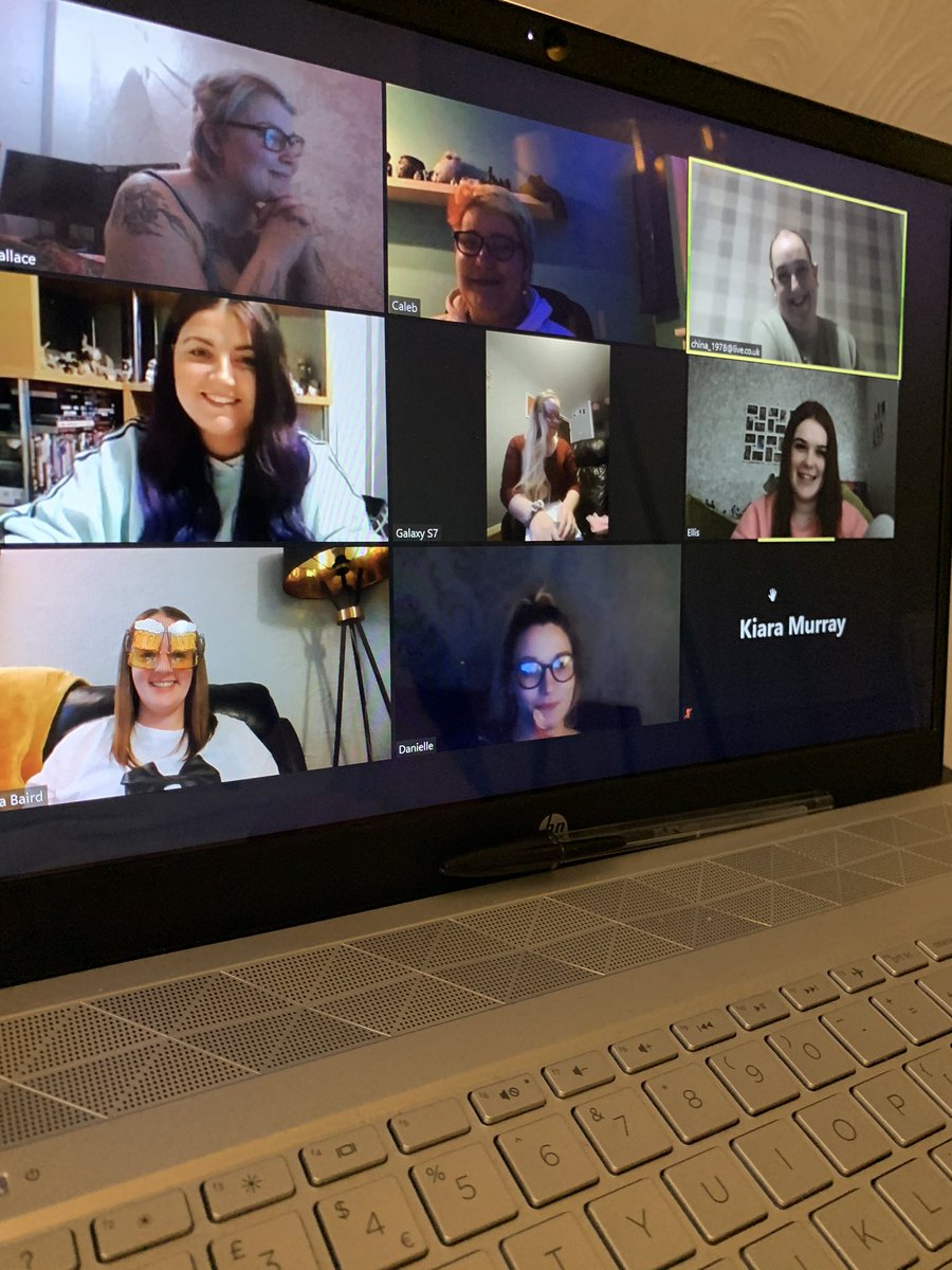 pippabaird90's tweet photo. Our first college night out/in, zoom quizzing @WestLoCollege , they thought numeracy was hard 😂😂🙌 #lockdowncatchup #schoolnightquizzing #letyourhairdown https://t.co/Ao5phLssQS