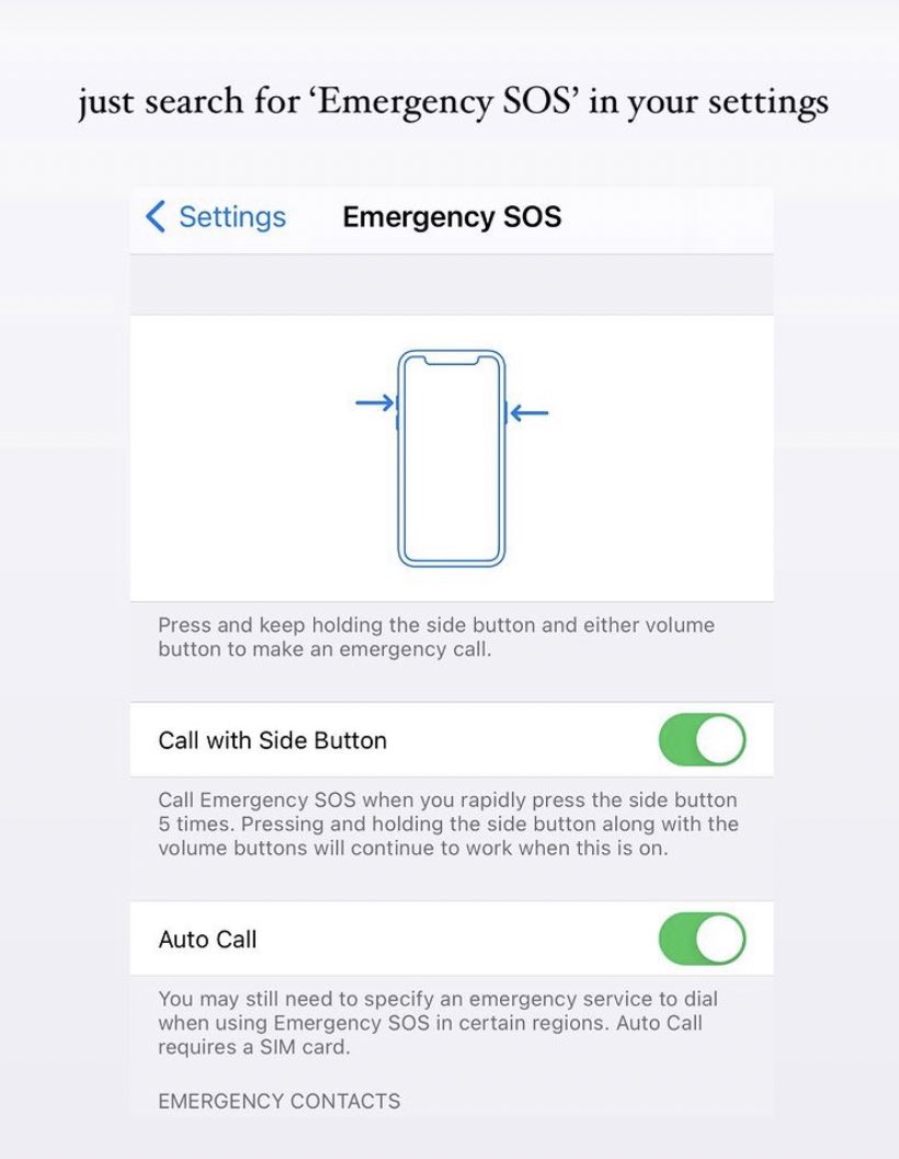 sinadabasia's tweet image. iPhone Emergency SOS set up - add more than one emergency contact. 
Please RT #EmergencySOS