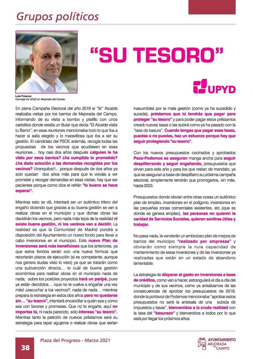 Compartimos nuestra última publicación en la revista Plaza del Progreso #MejoradaDelCampo