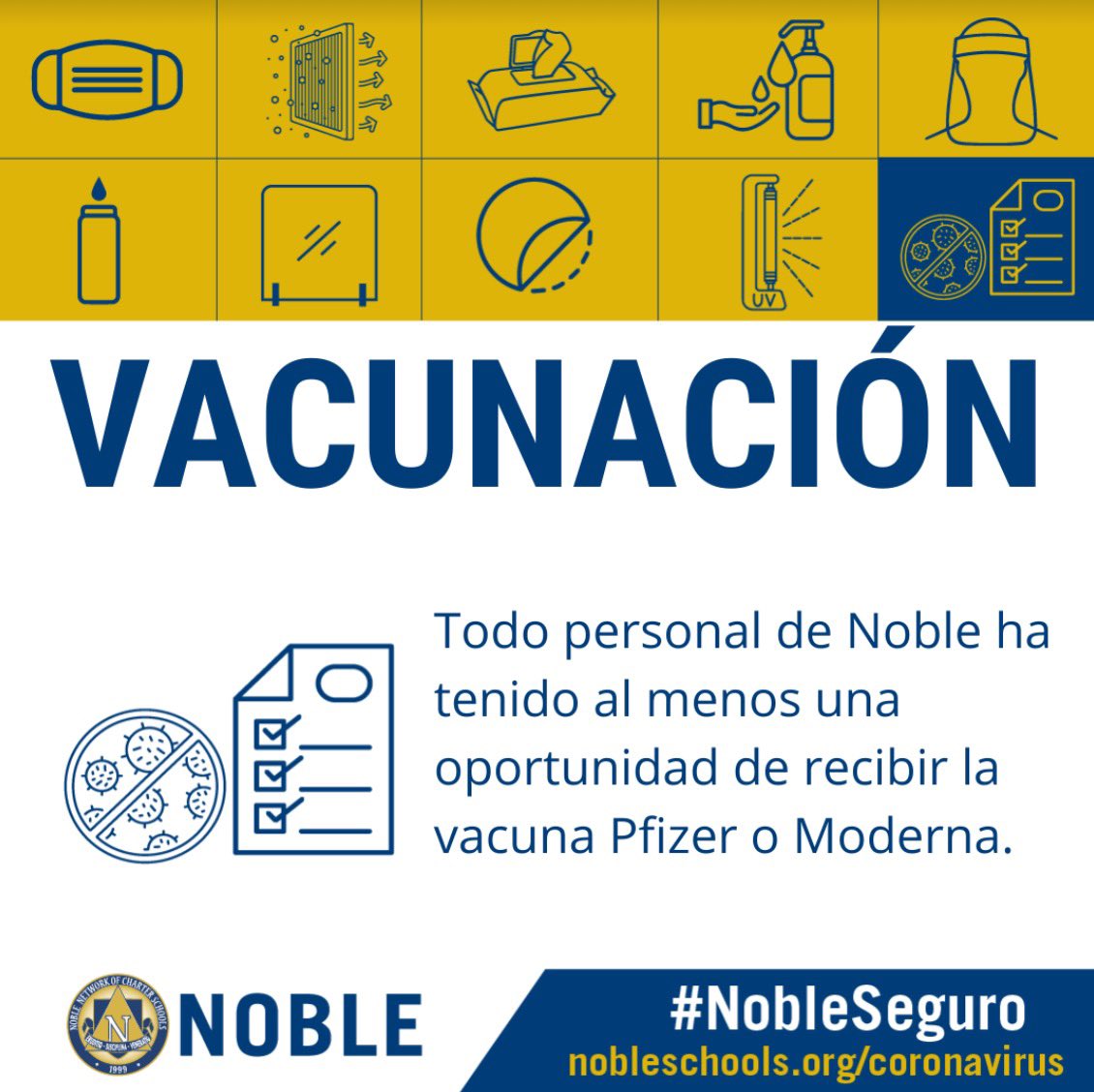 BeNobleMuchin's tweet photo. Did you know that all of Noble’s staff have had at least one opportunity to receive the Pfizer or Moderna vaccines? #noblenetwork #vaccine https://t.co/xDKgqkZaCS