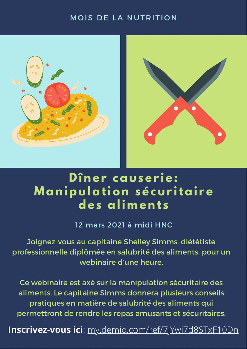 Register for our Food Safety presentation! It’s happening tomorrow at 1200hrs CST. Link in our bio! 🔗 <a href="/meetdemio/">Demio</a> - my.demio.com/ref/7jYwi7d8ST… - @CFMWS1 @MfsCfmws @WinnipegMFRC <a href="/RCAF_ARC/">Royal Canadian Air Force</a> <a href="/PSPOttawa/">PSP CFSG (O-G)</a>